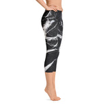 ALLsoPURE Black Marble Capri Leggings