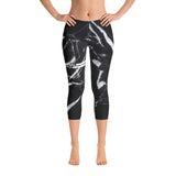 ALLsoPURE Black Marble Capri Leggings
