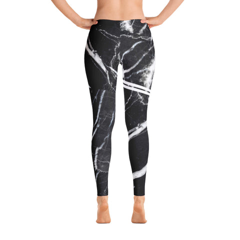 ALLsoPURE Black Marble Leggings