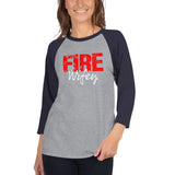 FIRE wifey 3/4 sleeve raglan shirt