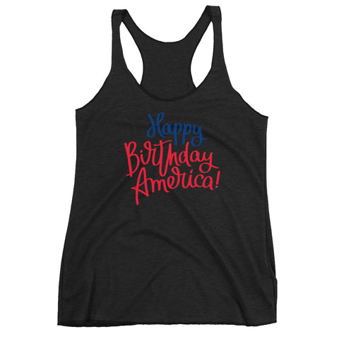 Women's Happy Birthday America Racerback Tank