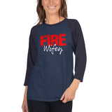 FIRE wifey 3/4 sleeve raglan shirt