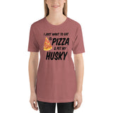 Husky Black Pizza Short-Sleeve Unisex T-Shirt