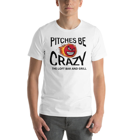 Pitches Be Crazy Loft black logo bottom Short-Sleeve Unisex T-Shirt