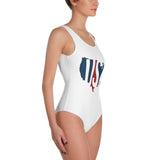 USA White One-Piece Swimsuit
