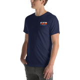 Gary Fire Unisex t-shirt Both Logos Front and Back Design 1